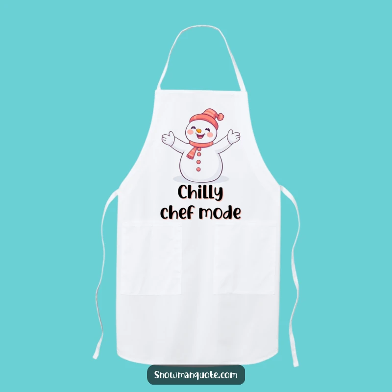 Funny Snowman Hugging Snowflakes Apron: Joyful Kitchen Essential