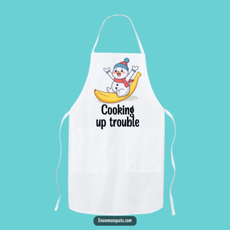 Funny Snowman Chef Apron - Hilarious Winter Cooking Companion for Slippery Chefs
