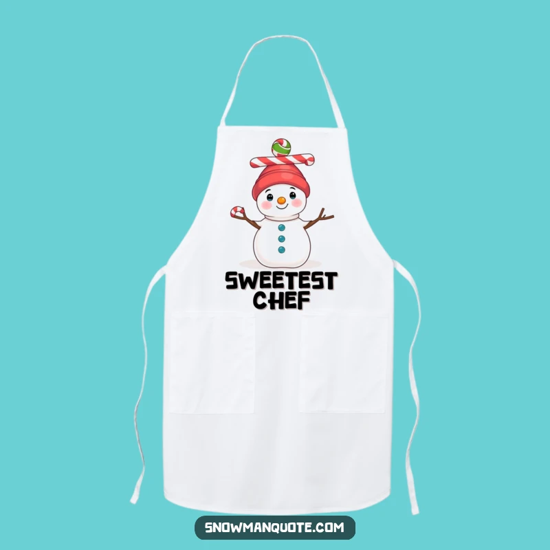 Funny Candy Cane Snowman Apron: Kitchen Balance for Festive Cooks