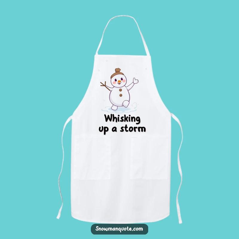 Funny Dancing Snowman Snow Swirl Apron, Cook with Joyful Winter Moves