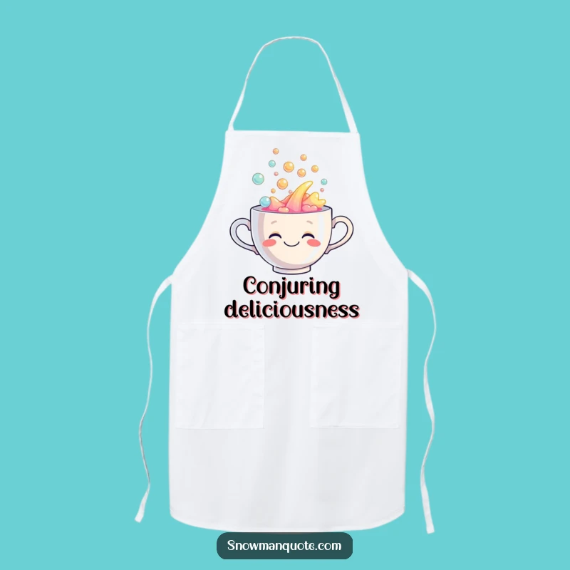 Funny Rainbow Tea Apron: Chef's Delight Overflowing Teacup, Practical Humorous Kitchen Gift