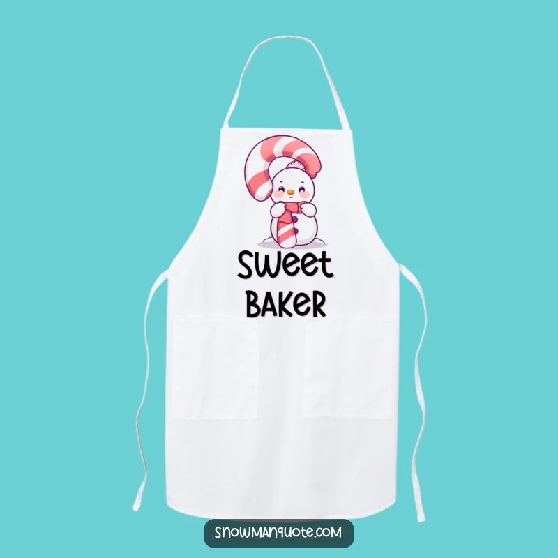 Funny Shy Snowman Candy Cane Apron: Sweet Holiday Kitchen Fun