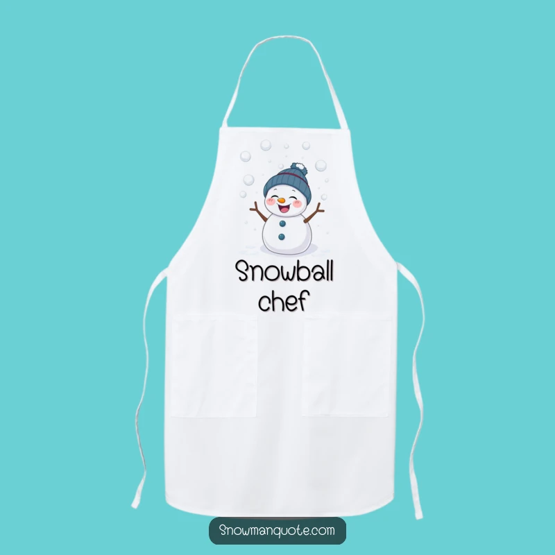 Funny Snowball Fight Snowman Apron - Hilarious Kitchen Protection