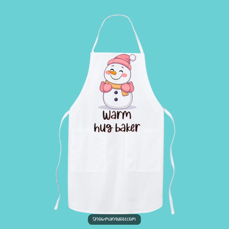 Funny Snowman Hugging Apron: Cook with Winter Warmth & Smiles