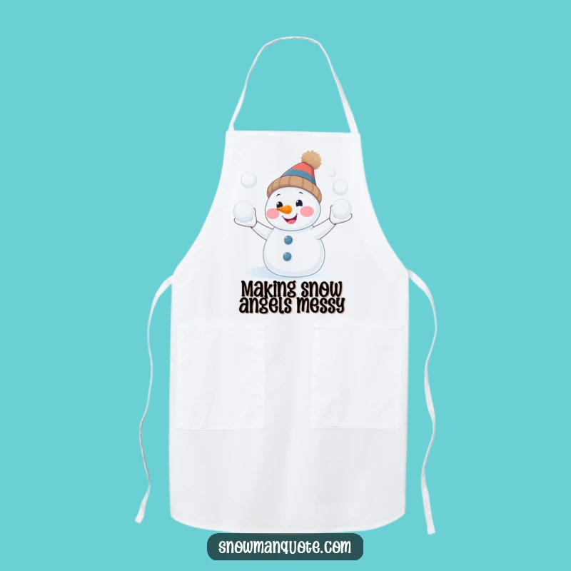 Funny Snowman Juggling Apron: Hilarious Winter Kitchen Fun Gift