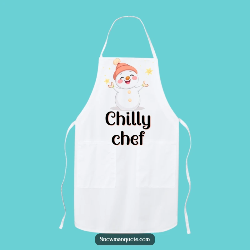 Funny Snowman Juggling Apron - Whimsical Holiday Kitchen Gift