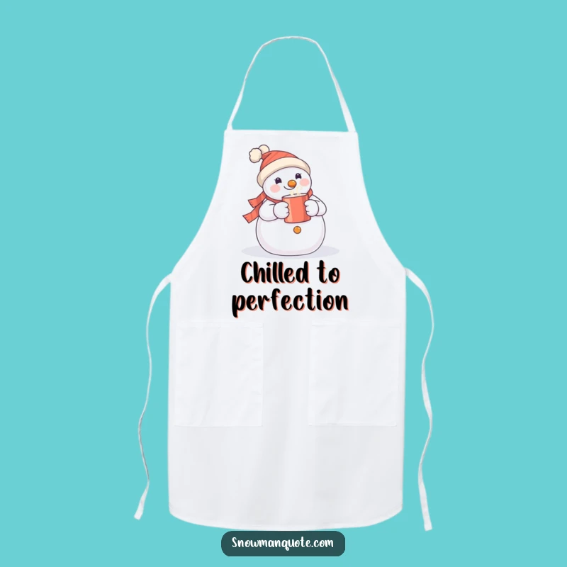 Funny Snowman Kitchen Apron, Whimsical Cooking Accessory, Perfect Hilarious Gift