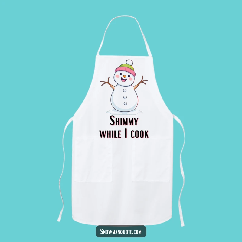Funny Snowman Shimmy Apron - Kitchen Dance Party for a Fun Cook