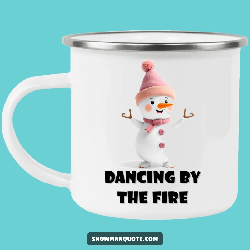 Funny Dancing Snowman Hat Camping Mug: Outdoor Dance Party, Rugged Funny Gift