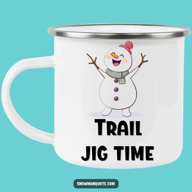Funny Jigging Snowman Camping Mug - Hilarious Dance Fuel for Adventures