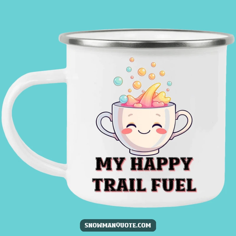 Funny Rainbow Camping Mug: Sturdy Overflowing Teacup Design, Adventure-Ready Humorous Gift