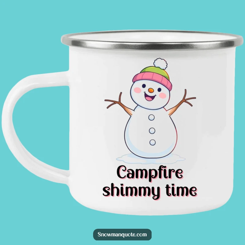 Funny Snowman Shimmy Camping Mug - Dance Break for Outdoor Adventures