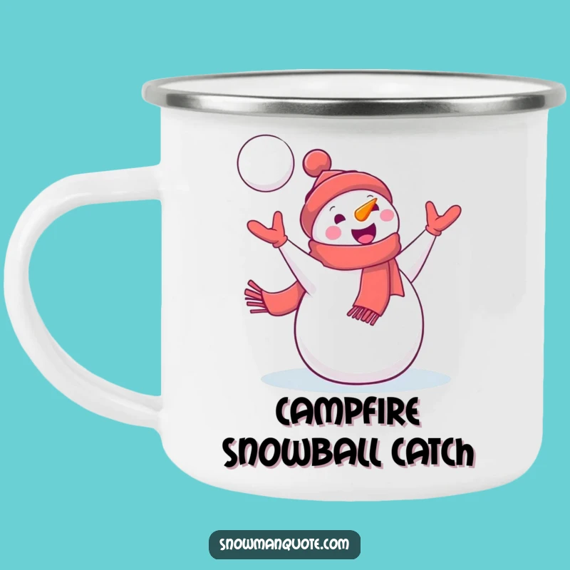Funny Snowman Snowball Camping Mug: Delighted Pal on Adventures, Durable & Comical Funny Gift