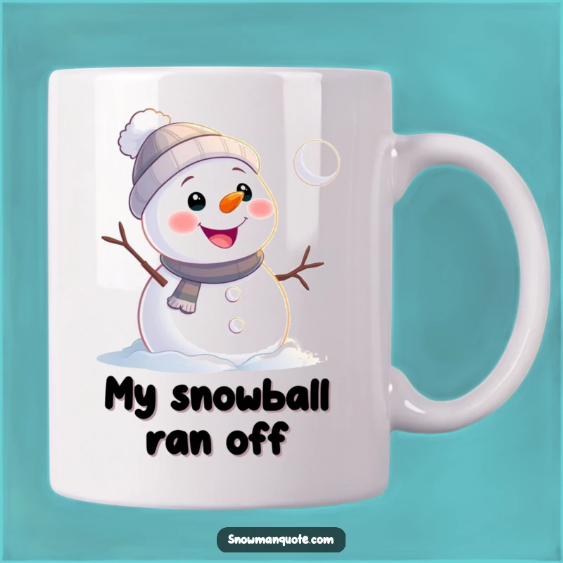 Funny Snowman Rolling Mug: Cheerful Grin for Winter's Funny Mishaps Gift