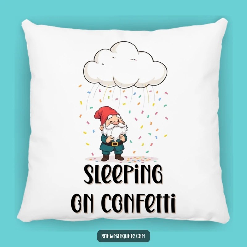 Funny Confetti Cloud Gnome Pillow - Soft & Hilarious Cushion for Whimsical Comfort