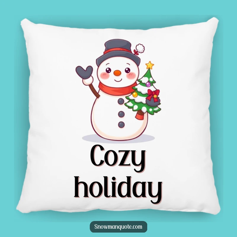 Funny Proud Snowman Tree Pillow: Cozy Holiday Accent
