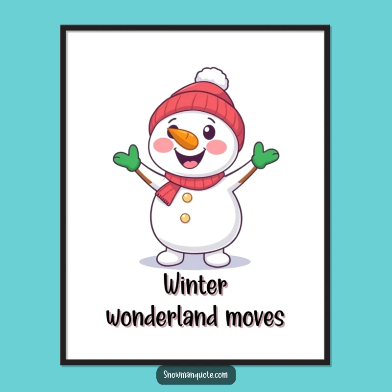Funny Snowman Dancing Digital Print: Instant Cheer - Downloadable Funny Gift!