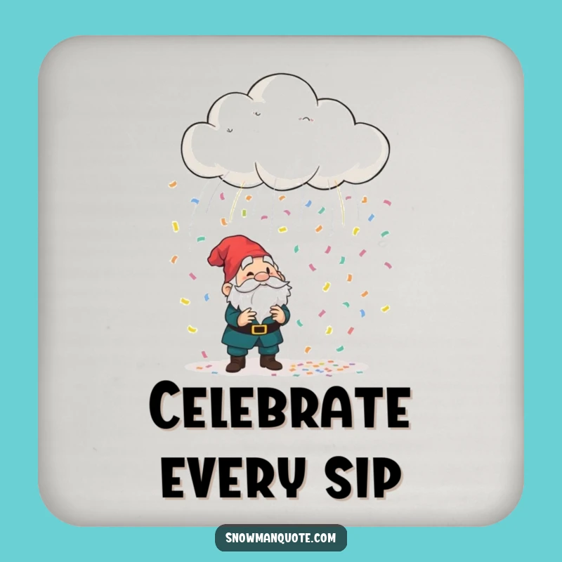 Funny Confetti Cloud Gnome Coaster Set - Whimsical Protection for Your Tables