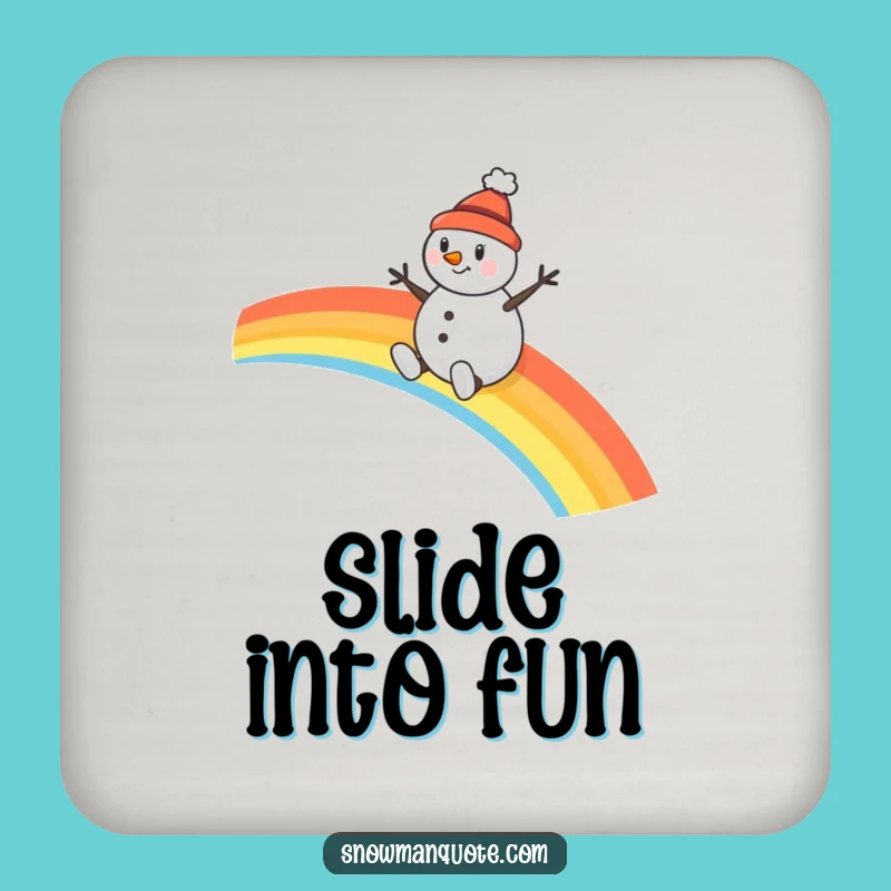 Funny Snowman Rainbow Slide Coaster: Cheerful Protection for Your Surfaces