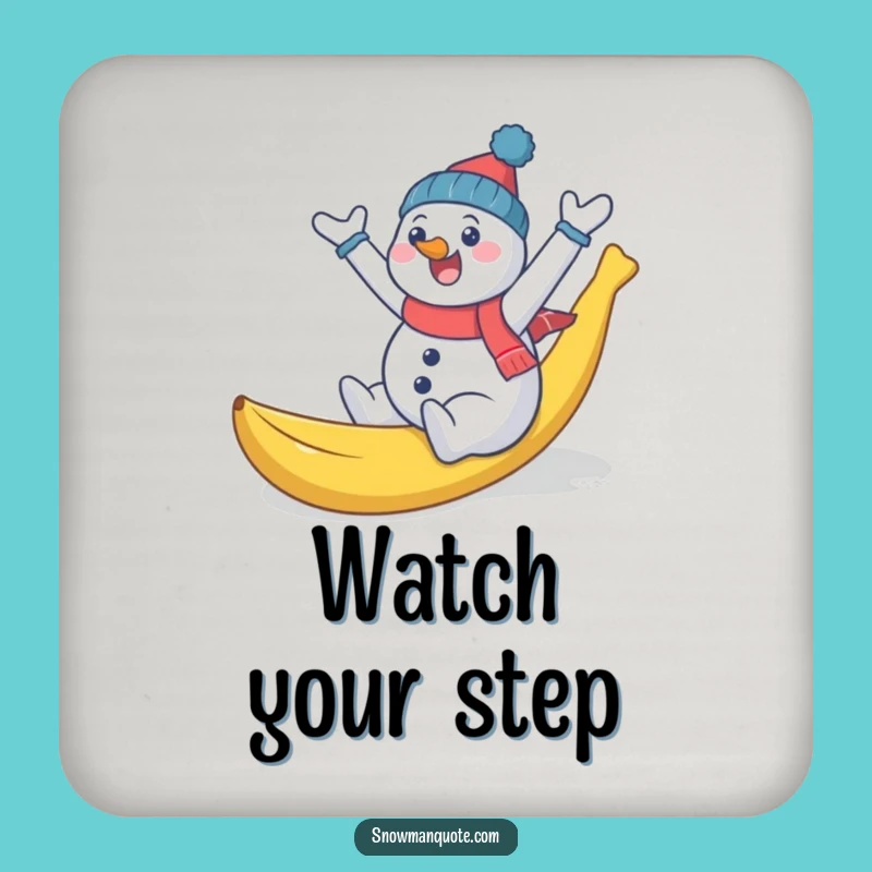 Funny Snowman Banana Coaster Set - Hilarious Winter Protection for Your Tables