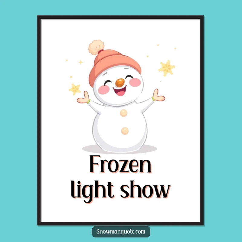 Funny Snowman Juggling Poster - Whimsical Winter Art Gift