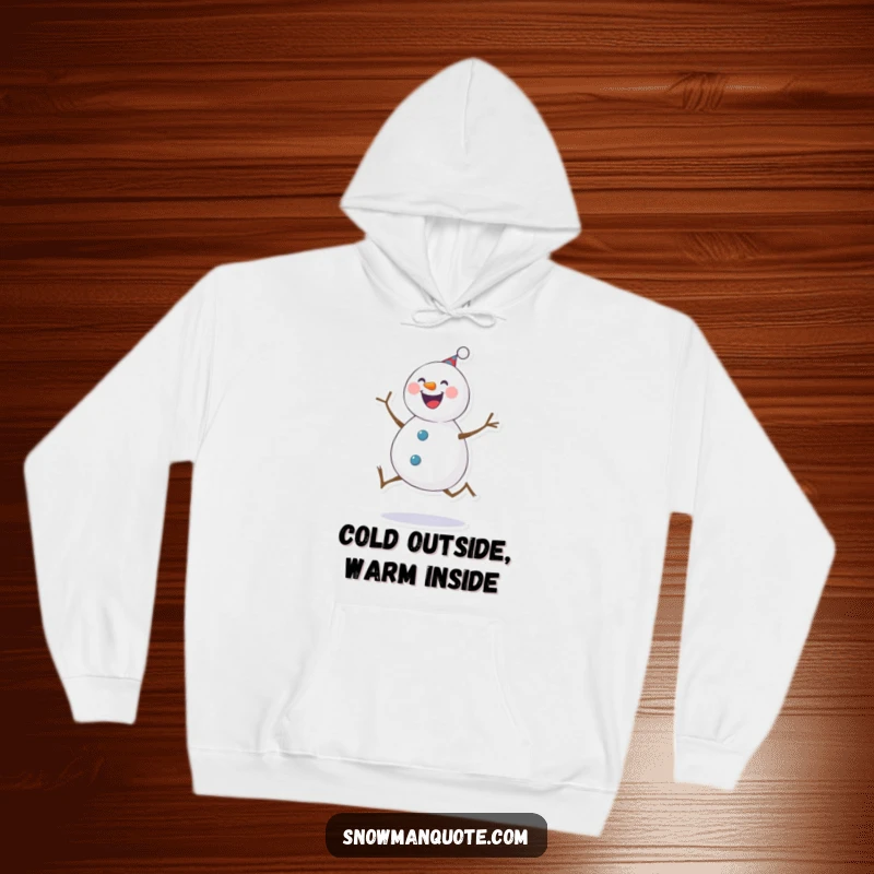 Funny Hoodie: A happy snowman caught in a joyful kick, spreading winter cheer and warmth. Ideal for cozying up with a laugh.