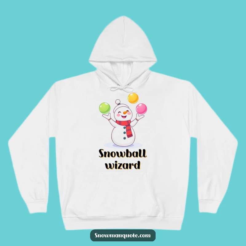 Funny Juggling Snowman Hoodie: Cozy Winter Pal, Hilarious Holiday Gift