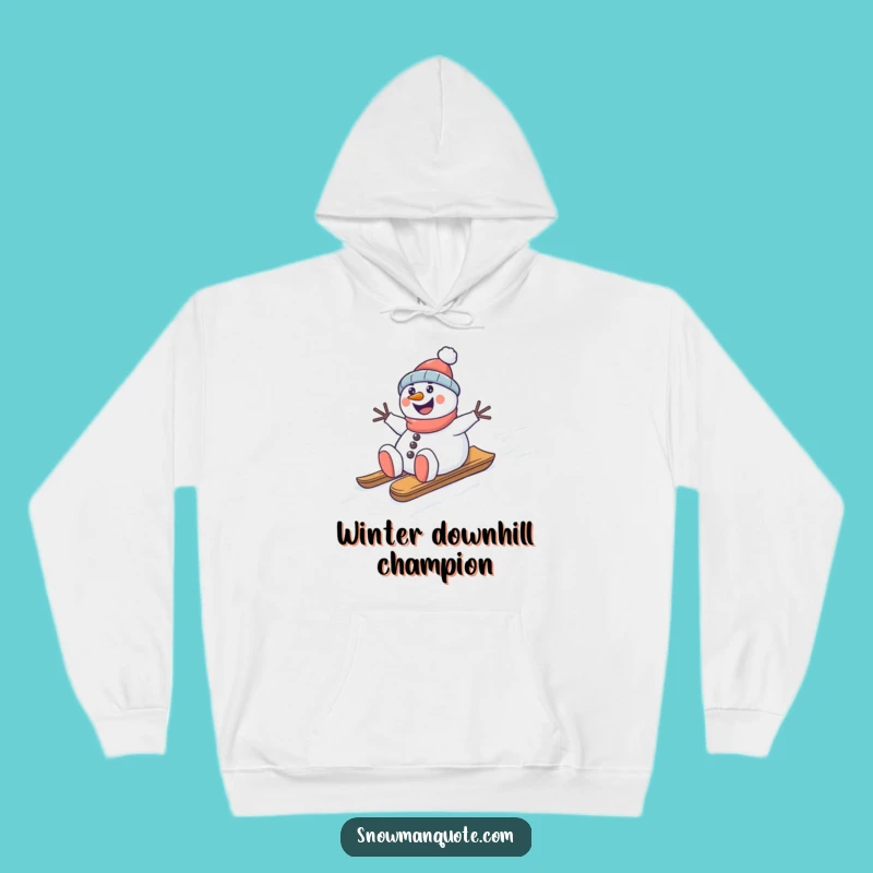 Cozy Funny Snowman Sledding Hoodie: Warm Winter Thrills and Gift Apparel