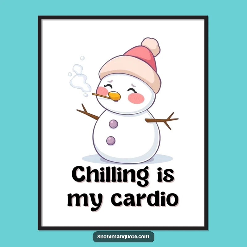 Free Printable Wall Art: Frosty Snowman's Breath Funny Downloadable Art for Cozy Decor