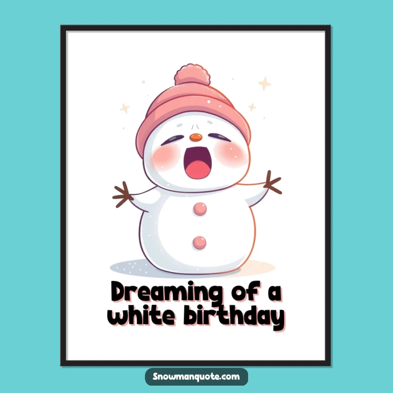 Free Printable Wall Art: Sleepy Snowman Yawning, Funny Stardust Downloadable Decor for Cozy Spaces