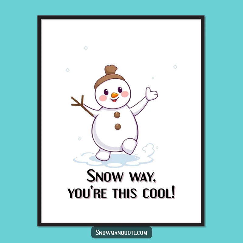 Free Printable Wall Art: Dancing Snowman Waving, Fun Downloadable Decor for Lively Spaces