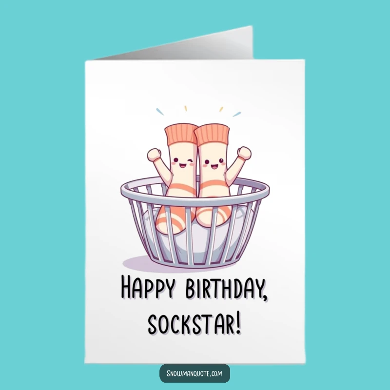 Free Printable Birthday Card: Dancing Socks Party, Funny Downloadable Gift