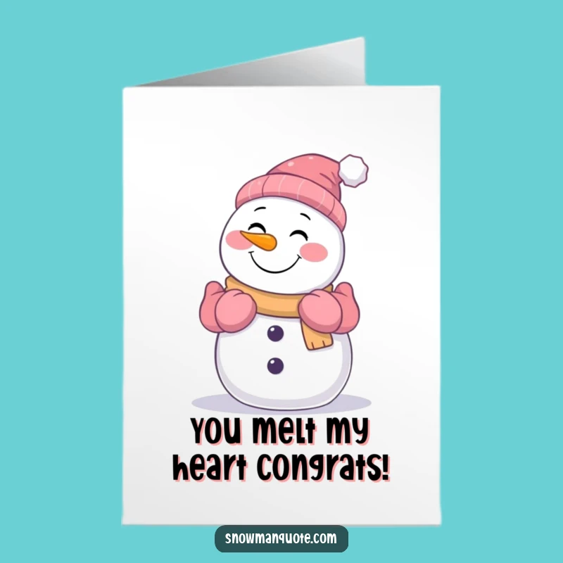 Free Printable Congrats Card: Snowman Hugs for Your Big Win - Downloadable Celebration