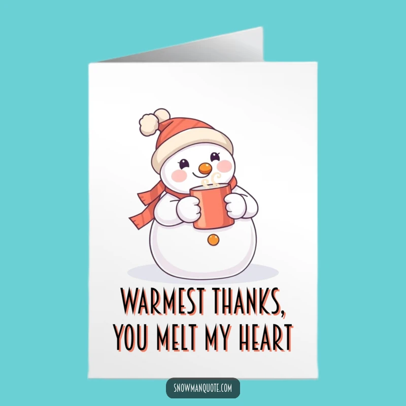 Free Printable Thank You Card: Snowman Hugs - Funny Downloadable Gift