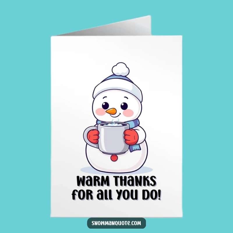 Free Printable Thank You Card: Warm Hug Snowman, Funny DIY Downloadable Gift!