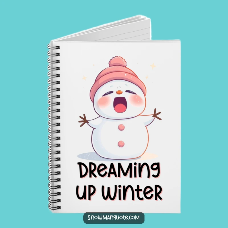 Funny Sleepy Snowman Stardust Notebook, Jot Down Dreams with Hilarious Winter Inspiration