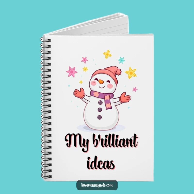 Funny Snowman Juggling Journal - Winter Snowflake Notebook for Ideas Gift