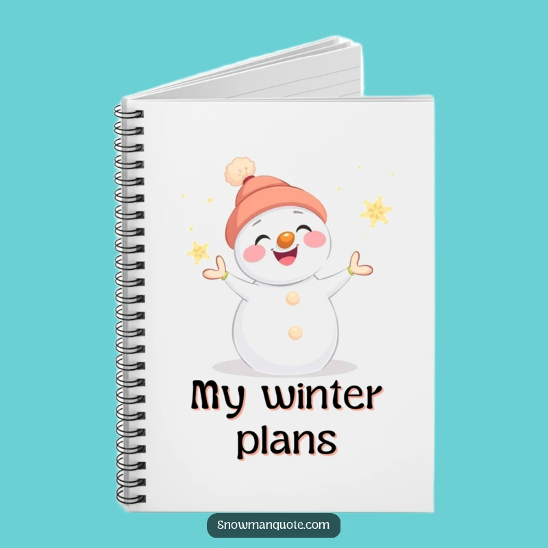 Funny Snowman Juggling Notebook - Whimsical Winter Gift