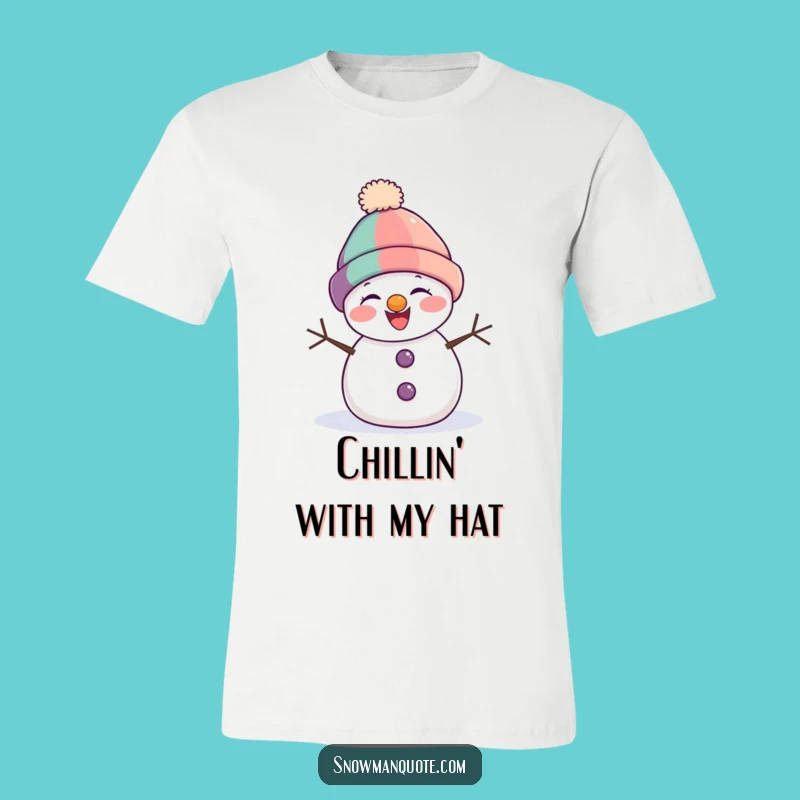 Funny Snowman Giggling T-Shirt - Hilarious Winter Character with Wacky Hat