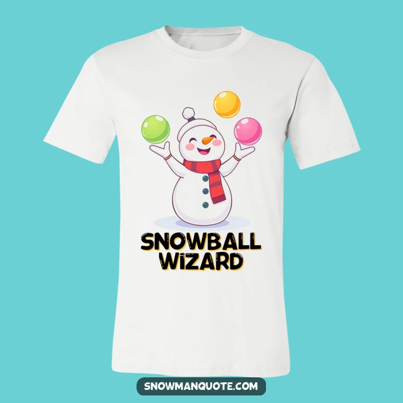 Funny Juggling Snowman T-Shirt: Gleeful Winter Pal Tee, Hilarious Gift