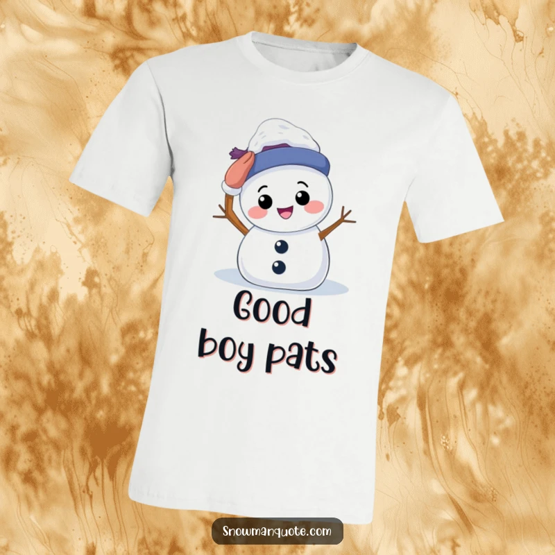 Funny T-Shirt: A smiling snowman trying to pat its own head, conveying a sweet and humorous message of self-acceptance.