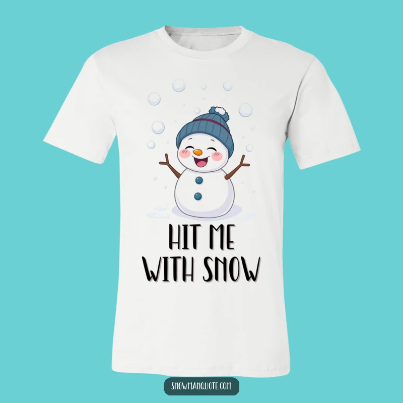 Funny Snowball Fight Snowman T-Shirt - Comedic Winter Apparel for Playful Souls