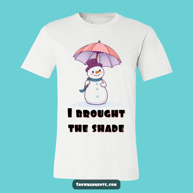 Funny Snowman Umbrella T-Shirt - Comedic Winter Character Tee for a giggle