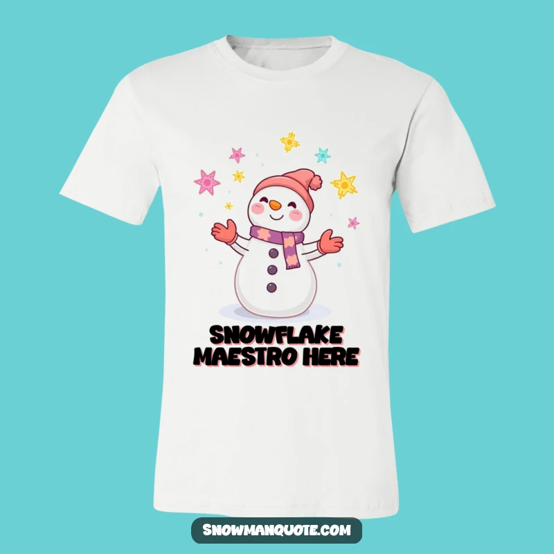 Funny Snowman Snowflake Juggling T-Shirt - Winter Joyful Tee Gift
