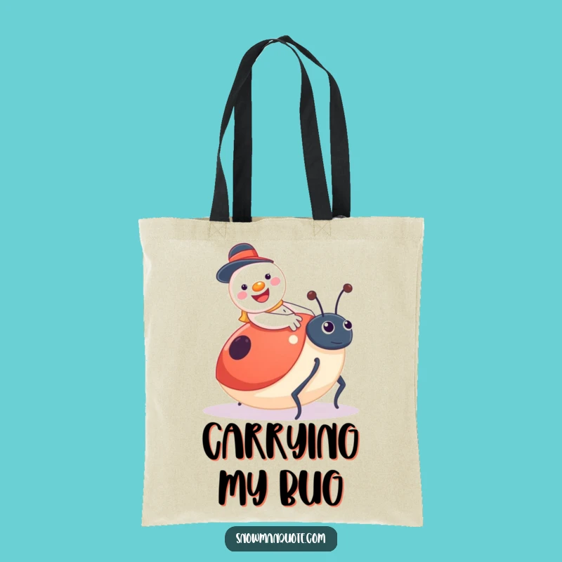 Funny Snowman Ladybug Tote Bag: Carry Joy with Whimsical Style