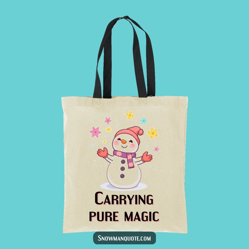 Funny Snowman Snowflake Tote Bag - Joyful Winter Juggling Accessory Gift