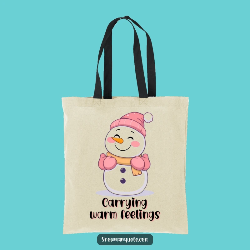 Funny Snowman Hugging Tote Bag: Carry Winter Warmth Everywhere