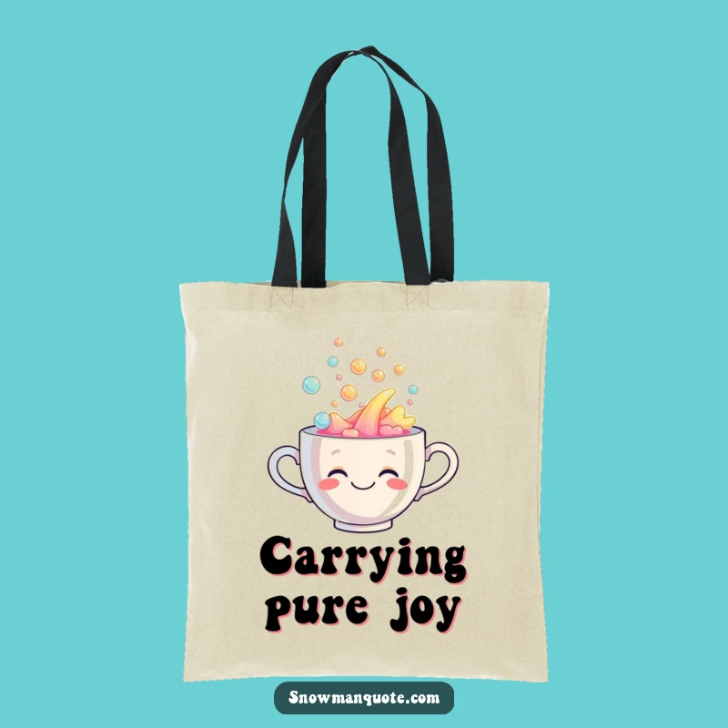 Funny Rainbow Tea Tote Bag: Spacious & Stylish Overflowing Teacup Design, Great Humorous Gift